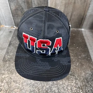 USA Cappello Mimetico Nylon Ricamato Nuovo con Etichette Snapback Rosso Patriottico Bianco Blu - Foto 1 di 9