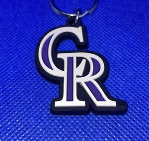 Colorado Rockies MLB Soft Keychain Key Chain Souvenir | Black, White & Purple - Picture 1 of 5