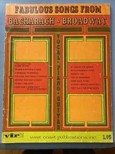 Vintage Fabulous Songs From Bacharach & Broadway. Vocal, Piano & Guitar 1963 - Picture 1 of 8