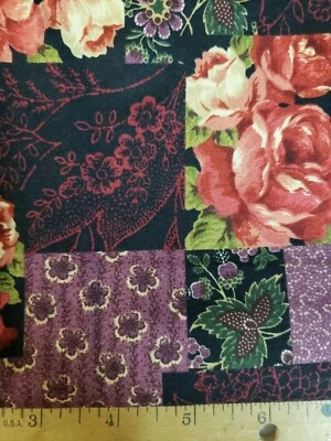 ****** ROSAS VERMELHAS COUNTRY PRIMITIVAS EM TECIDO ROXO********* - Imagem 1 de 4