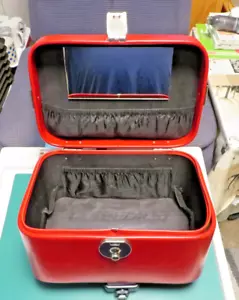 Beauty Case / Schminkkoffer / Vintage ( H:18 x L:32 x T:21 cm ) mit Spiegel. - Bild 1 von 23