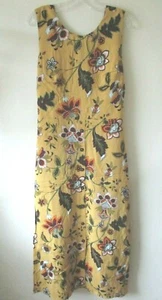 WAREHOUSE DRESS MIDI MUSTARD YELLOW PAISLEY FLORAL TIE BACK RETRO Sz 16 NEW - Picture 1 of 9