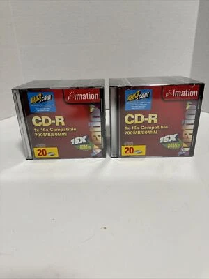 Imation CD-R 20 Pack 16x 80min /700MB 1x-16x Compatible Recordable Disc New 2 PK - Image 1 of 4