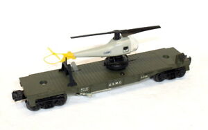 Scarce Postwar Lionel 3429 USMC Helicopter Launching Car~Nice Condition!