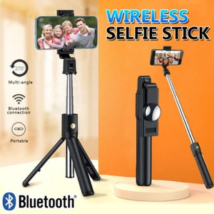 Trípode 360° Selfie Stick con Bluetooth Inalámbrico Teléfono Remoto Soporte de Escritorio - Imagen 1 de 14