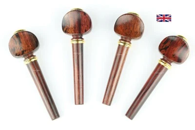 Violin Peg Set Rosewood Vatelot Model with Brass Collar - Image 1 of 3