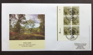 GB QEII 2007 6x48p England Country Definitive Bloque de cilindros en cubierta de primer día - Imagen 1 de 2