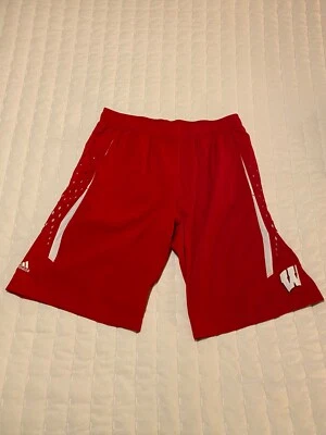 University of Wisconsin Adidas red mens basketball shorts size L - Image 1 of 4