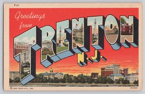 Postal carta grande saludos de Trenton NJ - Imagen 1 de 3