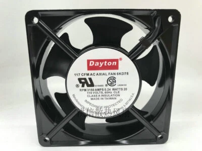 Dayton 117 CFM AC AXIAL FAN 6KD75 115V 0.24A 12038 cooling fan - Image 1 of 3
