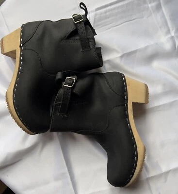 Botines suecos Hasbeens usados con cremallera Emy zueco talla US 5 cocodrilo negro Foto 1 de 4