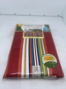 Bed Bath Beyond In/Outdoor Stripe Table Cloth 70 Round Zipper for Umbrella J58 - Picture 1 of 5