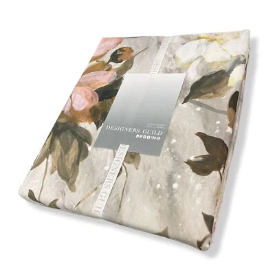 $352 Designers Guild Gris Fresco Fiore Floral Platino King Funda Nórdica Manta Foto 1 de 4