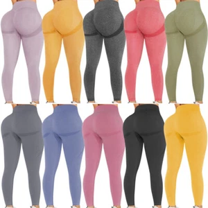 Women Yoga Pants High Waisted Seamless Gym Leggings Butt Lift Yoga Pants Fitness - Picture 1 of 91