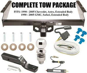 Trailer Hitch For 90-05 Chevy Astro GMC Safari Extended Body w/ Wiring + 2" Ball - Bild 1 von 6