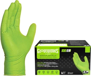 HD Green Nitrile Gloves, 8 Mil Nitrile Gloves Medium-Xxl Sizes, Nitrile Disposab - Picture 1 of 11