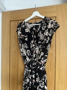 George Size 14 Black Floral Jumpsuit, New Without Tags - Picture 1 of 10
