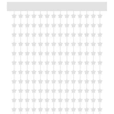 Paquete de 2 telones de fondo de fiesta para decoración, cortina de flecos de lámina con transmisor de estrellas, plateada Foto 1 de 4