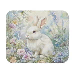 Alfombrilla de ratón floral caprichosa para conejito, linda alfombrilla de escritorio para conejo de Pascua almohadilla para jugadores - Imagen 1 de 5