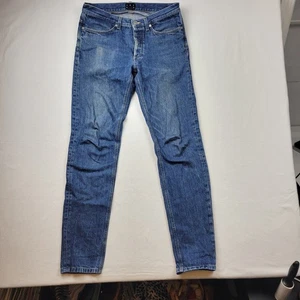 Asket Jeans Mens 31x34 Slim Fit The Washed Denim Jeans Preppy Italy Button Fly - Picture 1 of 16