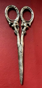 Antik Traubenschere mind. 800 Silber Weinlaub Dekor plastisch um 1900 L 17 cm - Bild 1 von 14