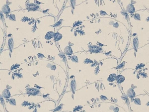 SANDERSON VORHANGSTOFF DESIGN Woodland Chorus 2,2 METER INDIGO/LEINEN LEINEN BD - Bild 1 von 7