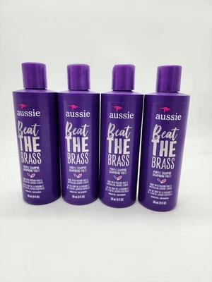 4 Pack Aussie Beat The Brass Paraben-Free Purple Shampoo for Colored Hair 8oz - Image 1 of 3