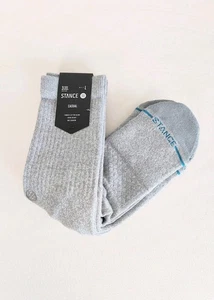 Stance Men's Large Icon Crew Socks 3pk Gray 3 Pack Pairs 9-13 Casual - Picture 1 of 4