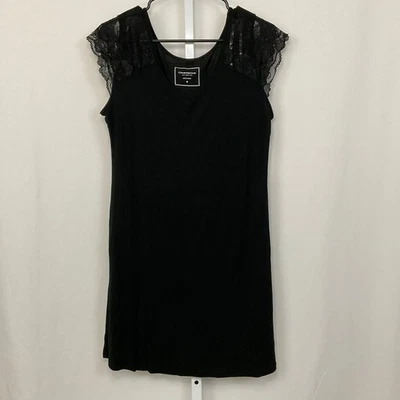 Charter Club 女式蕾丝装饰黑色 Chemise 睡袍 S 码 — 第 1/3 张图片