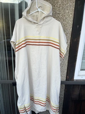 Sand Cloud Hooded Towel Poncho Adult One Size Blue Organic Cotton Beach Changing - Image 1 of 4