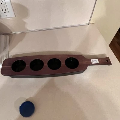 Libbey Tasting Flight Paddle Server Board Beer Alcohol Melamine Matte Woodgrain - Image 1 of 4