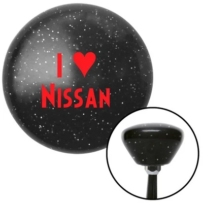 Red I <3 for NISSAN Black Retro Metal Flake Shift Knob w/ M16x1.5 Insert Auto - Image 1 of 4