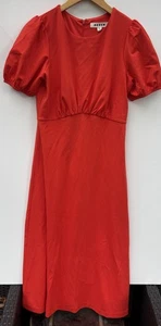 Boden Nancy Midi Dress Orange Red 6 Short Sleeve Ponte Knit - Picture 1 of 5