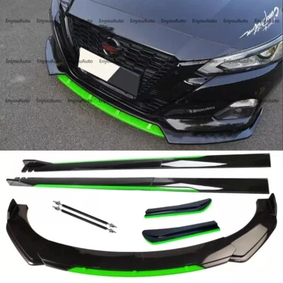 Front Bumper Lip 86" Side Skirt Rear Bumper Lip Black Green For Nissan Maxima Foto 1 de 4
