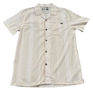 NEW Reef Men's Lemmy Short Sleeve Woven Button Up Shirt Beige Size Large L NWT - Picture 1 of 3