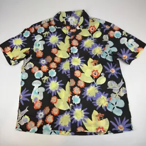 Camicia hawaiana H&M uomo taglia M fungo lumaca stampa floreale manica corta festival - Foto 1 di 9