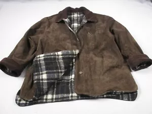 Vintage Jacket Womens 22 24W Sherpa Suede Reversible Chore Barn Coat Corduroy - Picture 1 of 9