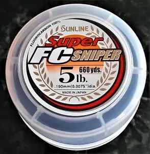 Sunline FC Sniper Fluorocarbon Clear Fishing Line 660 YD Bulk Spool Any LB Test - Picture 1 of 25