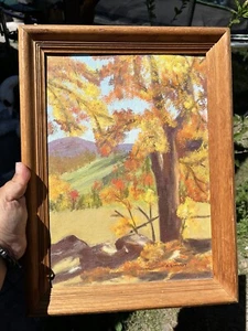 Vtg 1978 Original Oil On Canvas Signed S. Linardy Landscape Painting Wood Frame - Picture 1 of 3