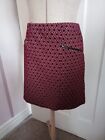 Ladies New Look Skirt 12 Geometric Print Mini Skirt Knit Zips 60s Vibe Stretch
