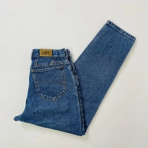 Vintage Lee USA Made High Rise Tapered Jeans 27" Women's Relaxed Stone Wash - Picture 1 of 11