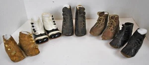 ZAPATOS BEBÉ ANTIGUOS BOTONES ALTOS, FINALES DE 1800, 5 PARES - Imagen 1 de 12