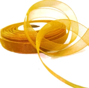 Cinta transparente de organza dorada de 3/8" 25 yardas 75 pies - Imagen 1 de 1