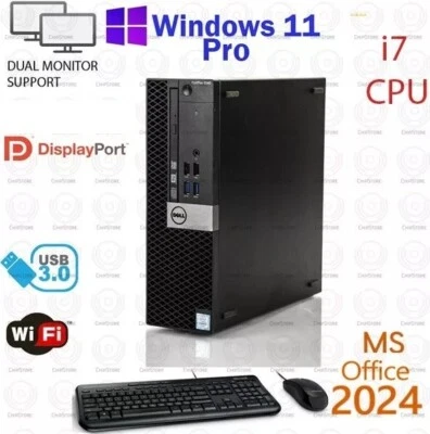Настольный компьютер Windows 11 DELL i7-6700 32 ГБ RAM 500 ГБ SSD HDMI Office 2024 - Изображение 1 из 4