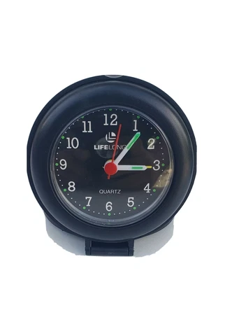 Vintage Quartz Lifelong Folding Analog Alarm Clock w/ Glow-in-the-Dark Hands SET Cover