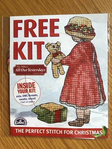 All Our Yesterdays Girl Christmas Cross Stitch Kit Illustrated Mount with Chart - Picture 1 of 2