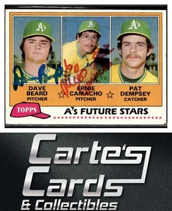 Dave Beard Ernie Camacho 1981 Topps #96 A's Future Stars TTM/IP Auto Signed by 2