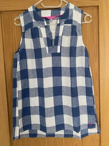 Joules 100% Linen Gingham Summer Top - Size 8 - Picture 1 of 4
