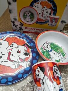 Disney Vintage 101 Dalmatians 3 Piece Child's Dinnerware Set