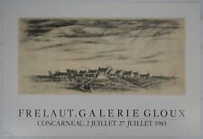 [AFFICHE D'ART] Jean FRELAUT : le village, #Galerie GLOUX, Concarneau, 1983